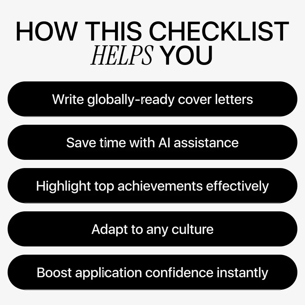 Cover Letter Magic: Ultimate Checklist for Crafting International Job Applications Using AI for Writing a Cover Letter