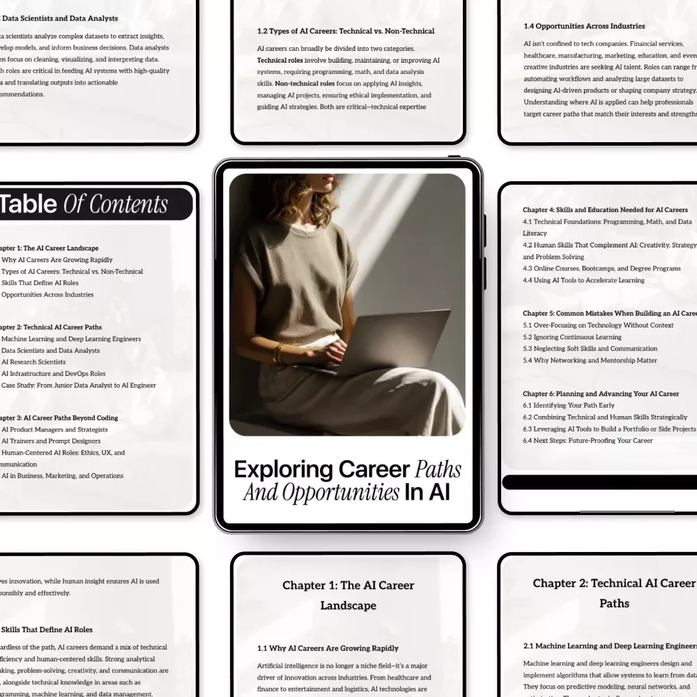 Exploring Career Paths and Opportunities in AI | Practical eBook Guide to Career Paths in Artificial Intelligence, Future-Proof Skills & Real-World Roles
