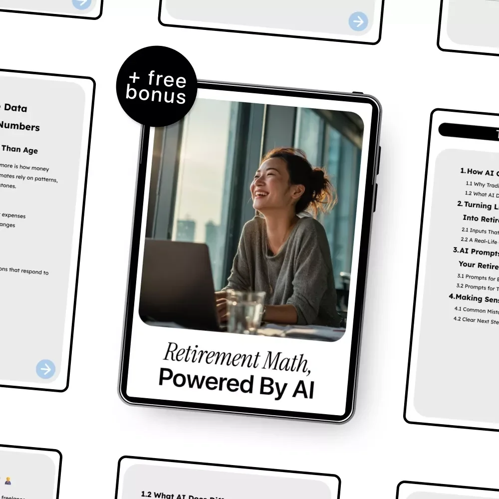 Retirement Math, Powered by AI – Digital Guide, eBook & Checklist for Smart Retirement Planning with AI Prompts and Life Data Insights