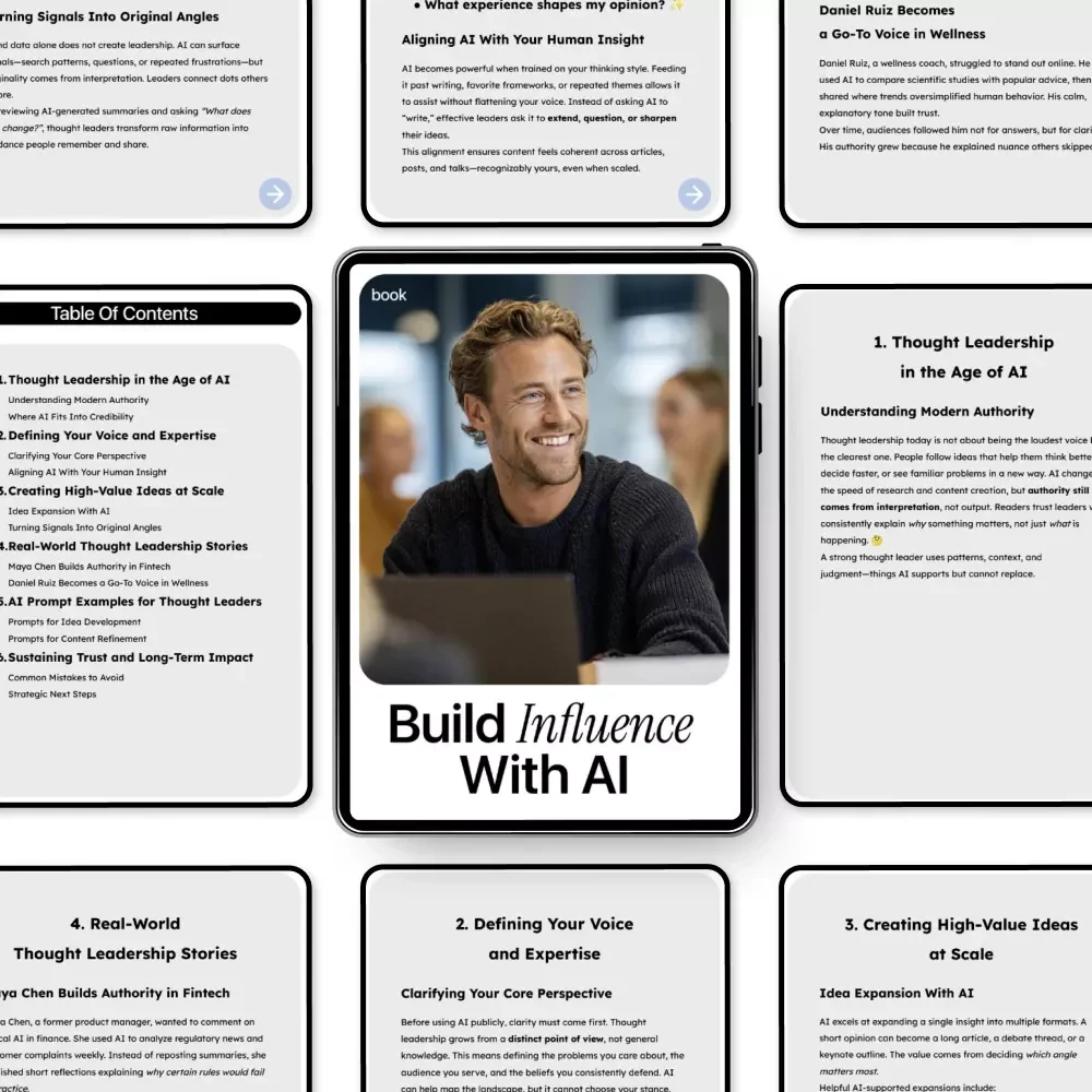Build Influence With AI: How to Use AI to Become a Thought Leader eBook, Digital Guide for Modern Authority & Idea Creation