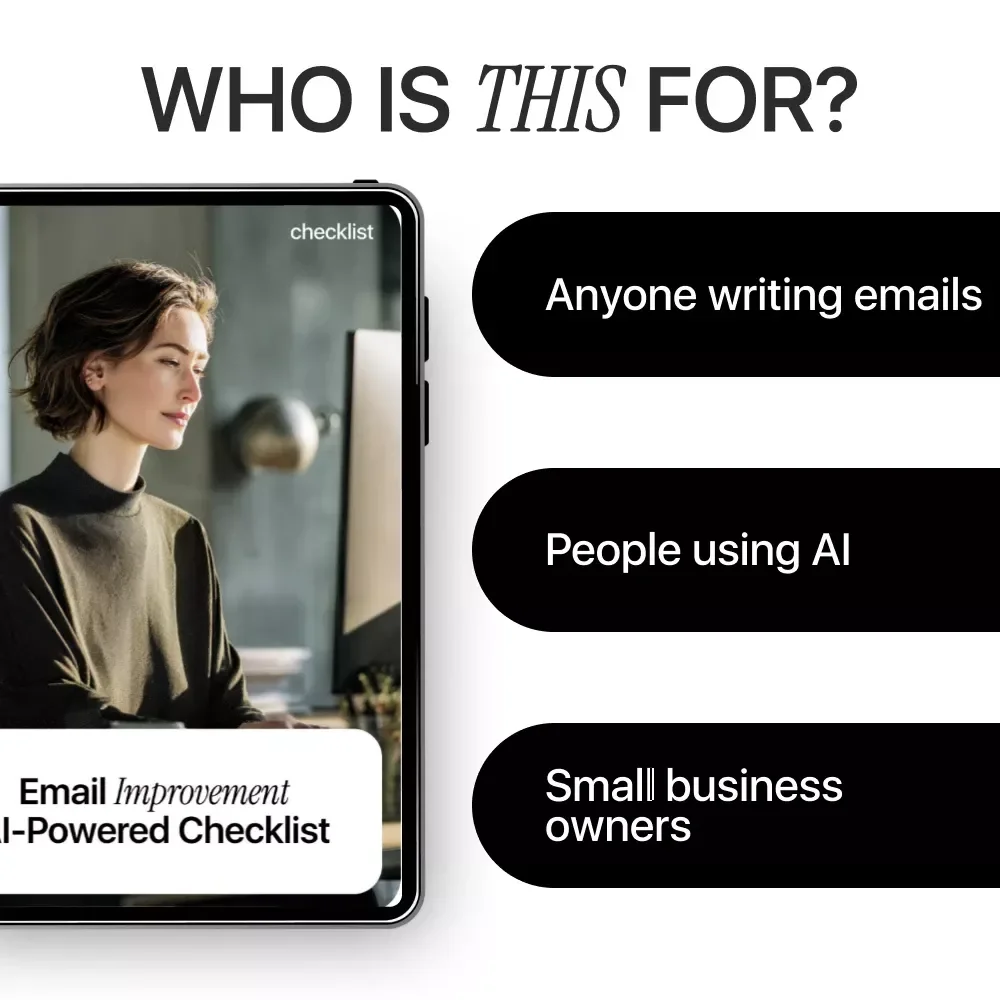 Email Improvement AI-Powered Checklist – Smart AI Prompts for Email Improvements, Professional Email Writing & Optimization Guide, Digital Download Checklist