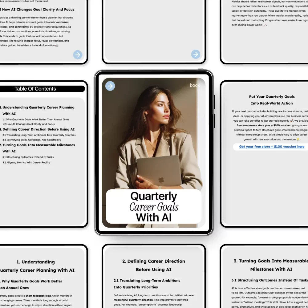Quarterly Career Goals With AI – The Ultimate eBook for AI for Setting Quarterly Career Goals, Career Planning, and Measurable Milestones