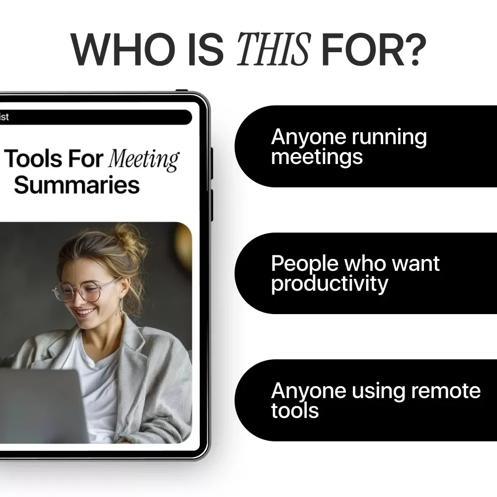 AI Tools for Meeting Summaries Checklist | Digital Download for Productivity, Remote Teams & Smart Workflows using ai tools for meeting summaries