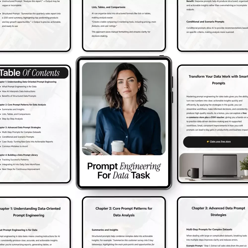 Prompt Engineering for Data Task | Practical Guide to Prompt Engineering for Data Tasks, AI Data Analysis & Smart Workflow Prompts