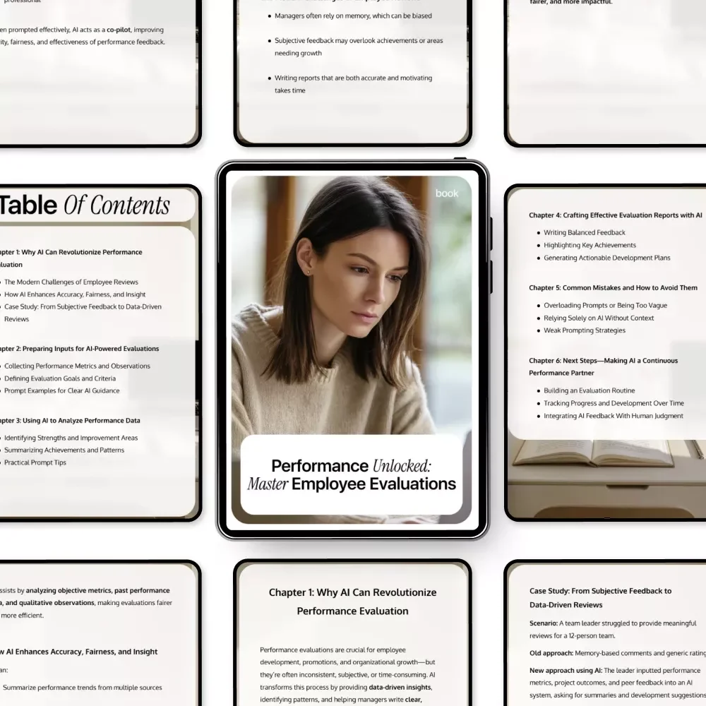 Performance Unlocked: Master Employee Evaluations | AI Prompts for Performance Evaluation eBook for Managers, HR & Team Leaders