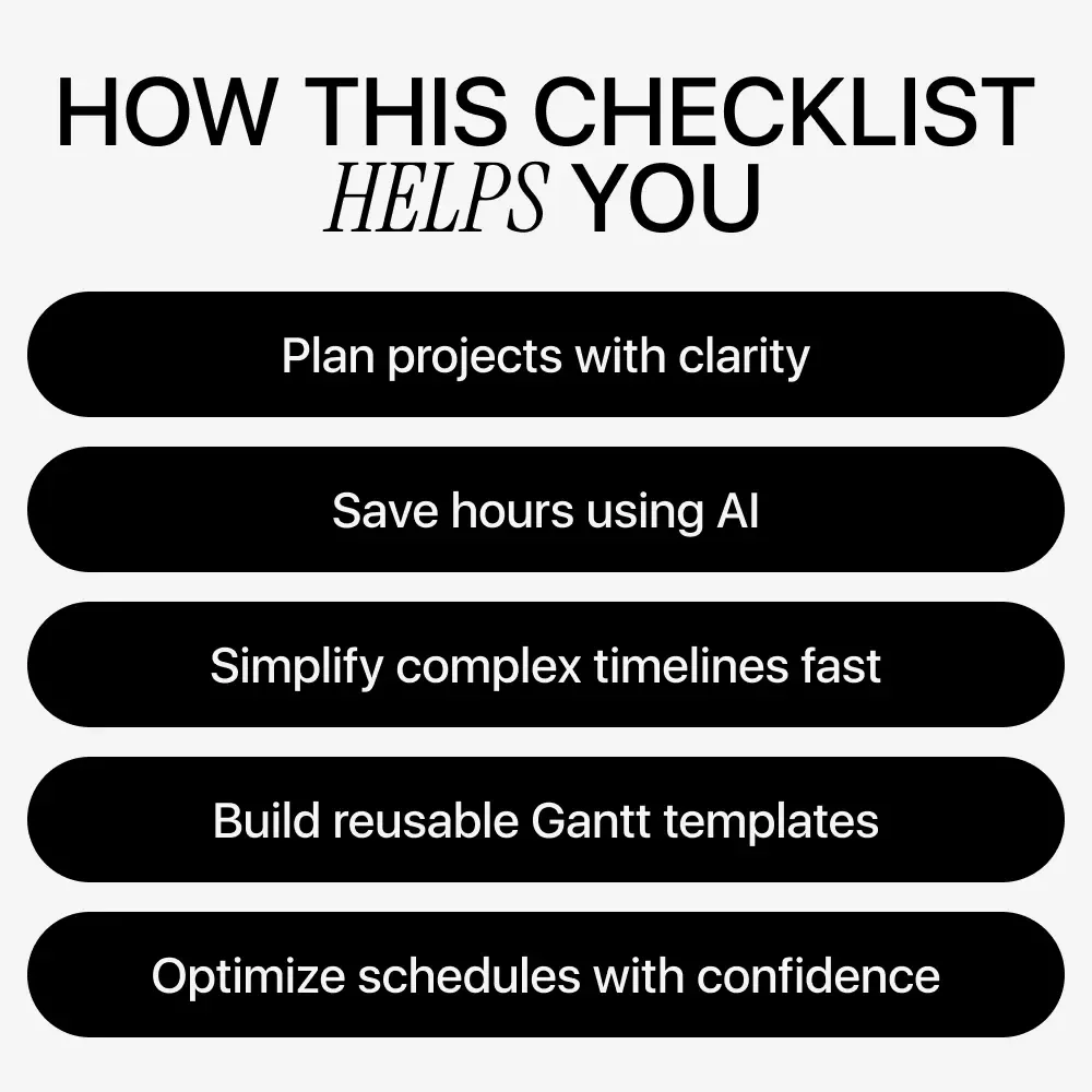 AI Gantt Magic – How to Use AI to Create a Gantt Chart Checklist | Smart Project Planning with AI | Digital Download