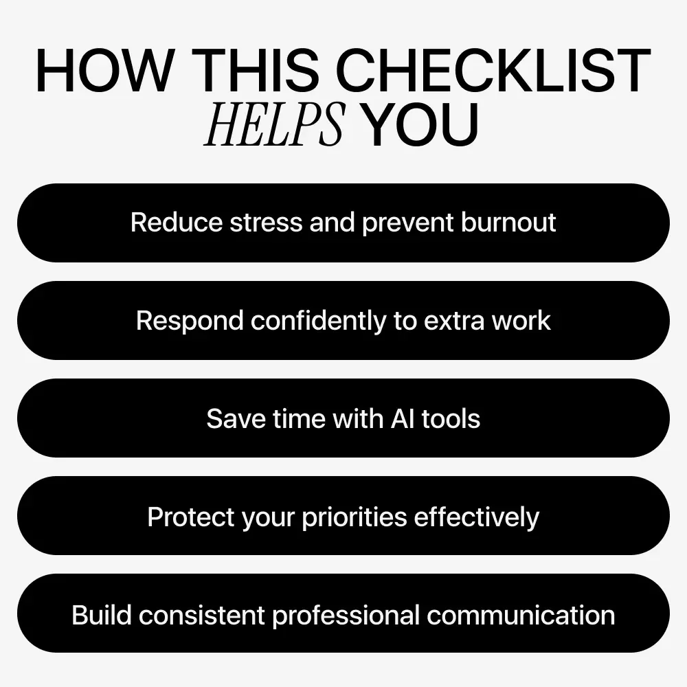 Not Right Now Doesn’t Mean Never: AI-Powered Checklist for How to Use AI to Say No to Extra Work, Protect Your Time, and Set Boundaries