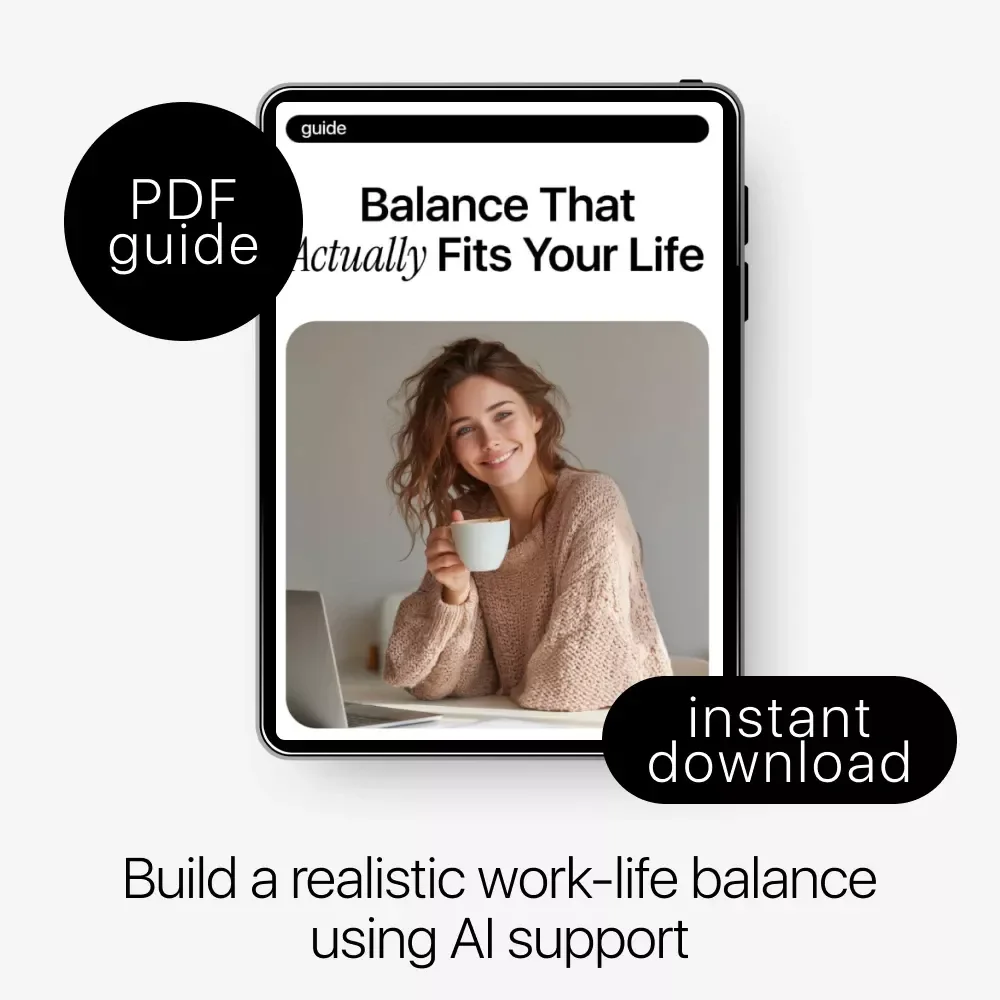 Balance That Actually Fits Your Life | Practical Guide with AI for Creating a Work-Life Balance Plan | Personalized Digital Download