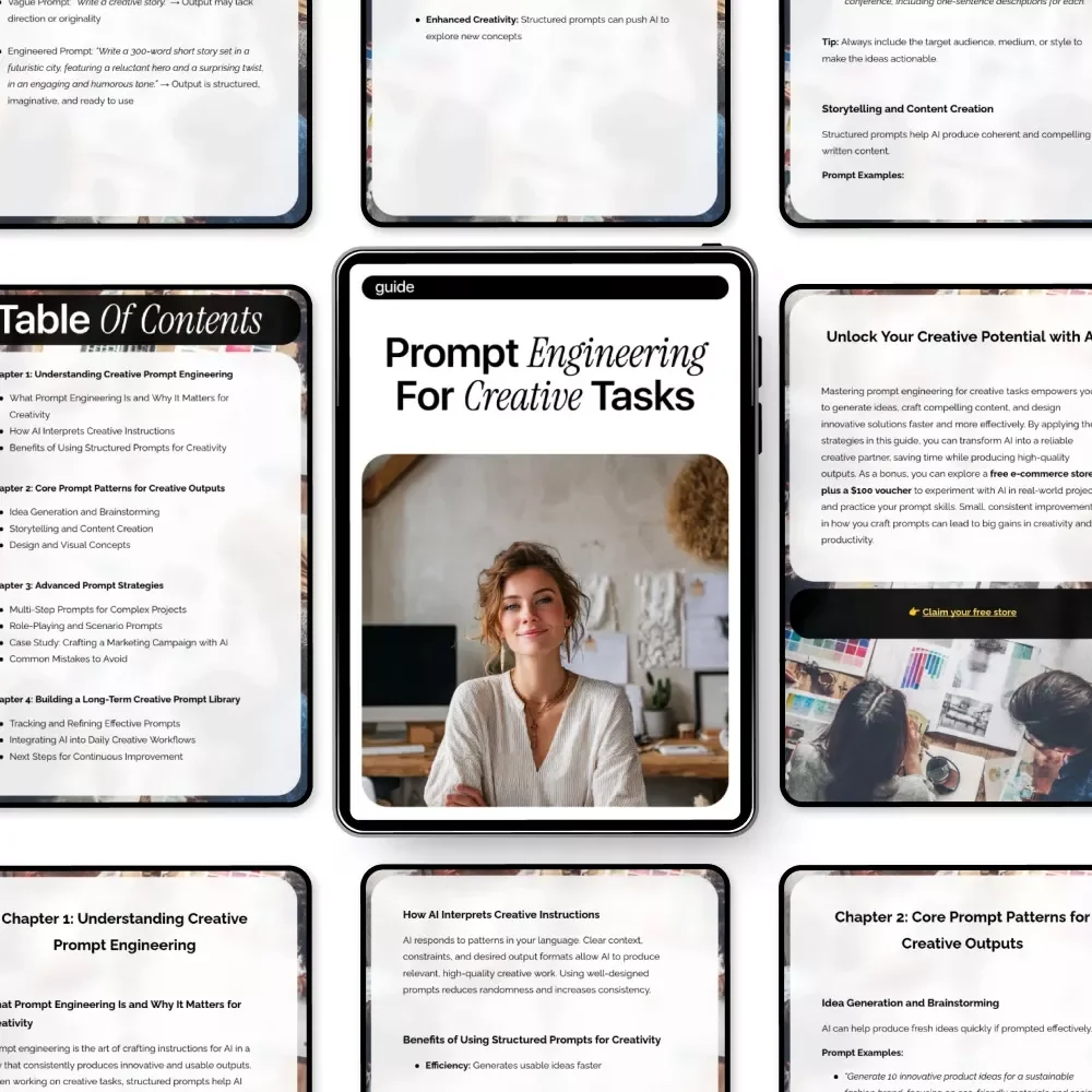 Prompt Engineering for Creative Tasks Guide – AI Creativity Playbook for Writers, Designers & Content Creators