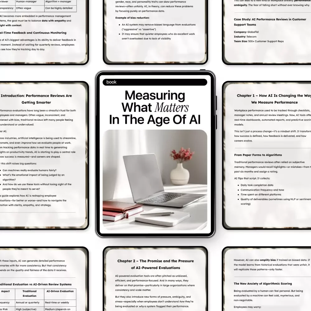 Measuring What Matters in the Age of AI | Ebook on the AI Role in Employee Evaluations, Smarter Performance Reviews, Human-AI Feedback Systems