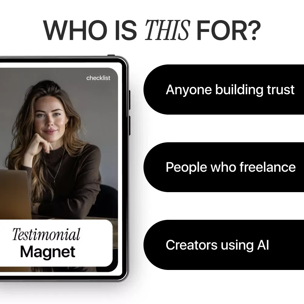 Testimonial Magnet – AI Checklist for Freelancers | How to Use AI to Get Freelance Testimonials Fast & Authentically
