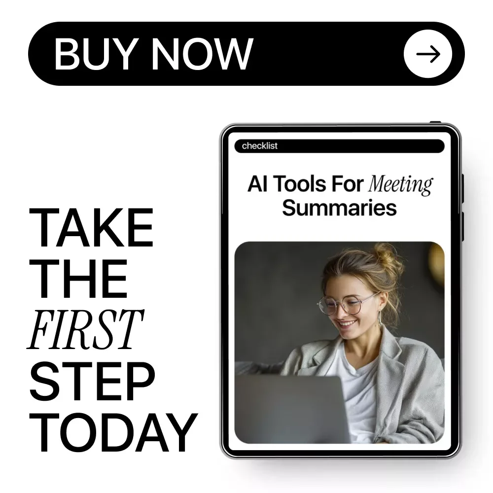 AI Tools for Meeting Summaries Checklist | Digital Download for Productivity, Remote Teams & Smart Workflows using ai tools for meeting summaries