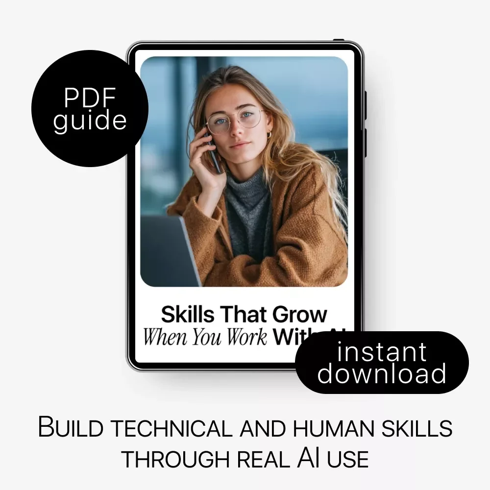 Skills That Grow When You Work with AI | AI Skills Guide, Professional Development eBook, Career Growth Digital Download, Work Smarter with Artificial Intelligence