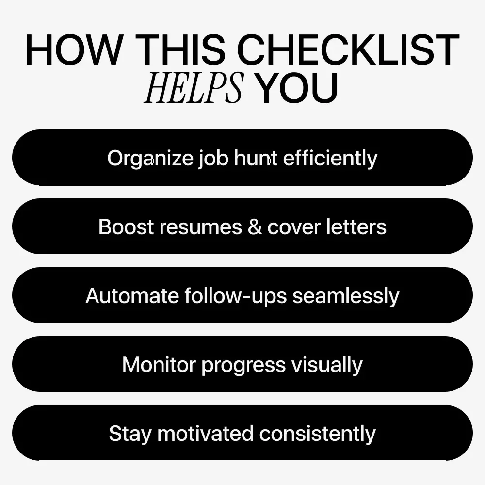 AI Job Hunt Tracker – Ultimate Checklist for AI for Creating a Job Search Tracker, Resume & Cover Letter Boost, Application Command Center