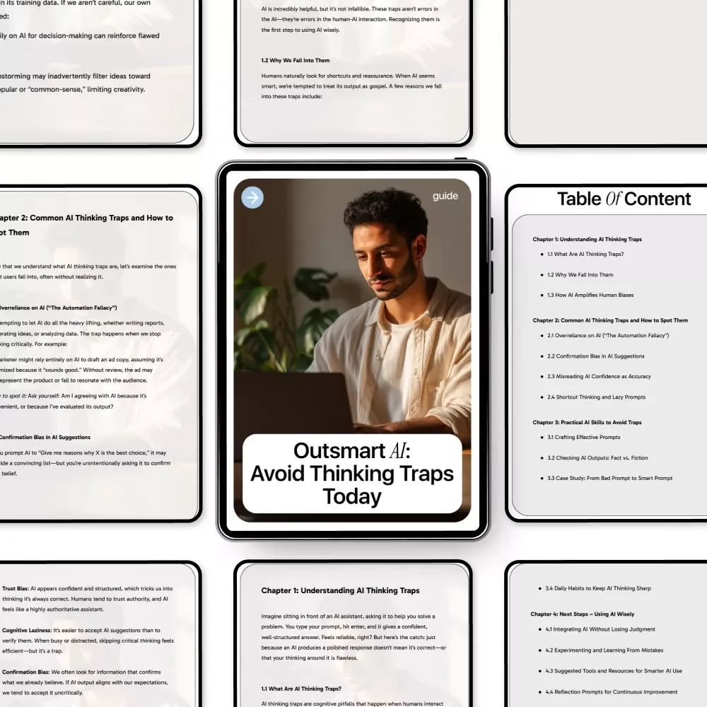 Outsmart AI: Avoid Thinking Traps Today – Smart AI Guide, Bias-Free Decision Making eBook, Practical AI Prompting Checklist
