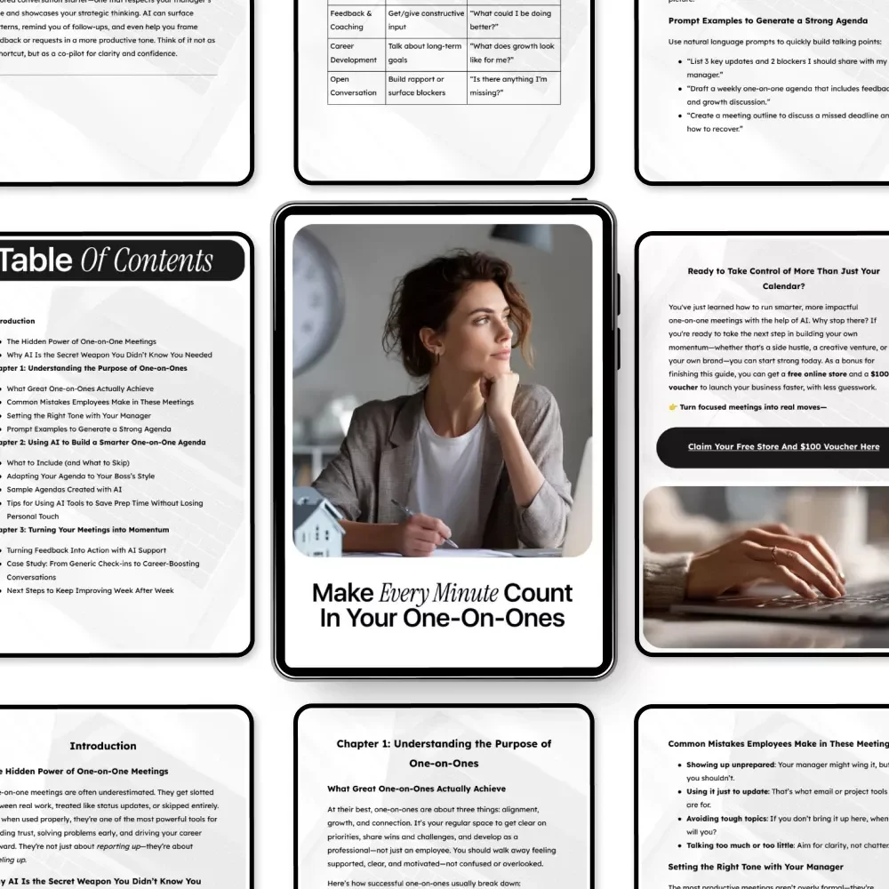 Make Every Minute Count in Your One-on-Ones – Smart Career Guide Using AI for Creating Agenda for One on One with Boss, Productivity & Professional Growth Download