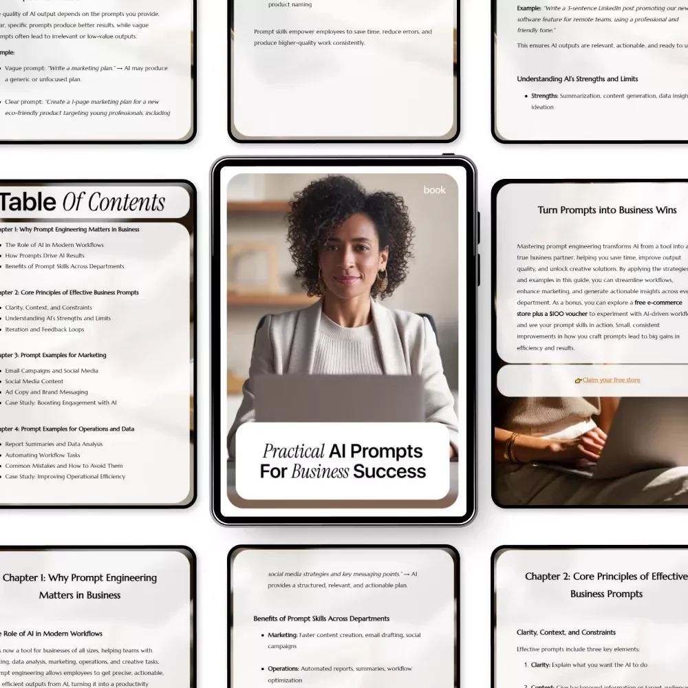 Practical AI Prompts for Business Success – Ebook Guide with Prompt Engineering Examples for Business, Marketing, Operations & Creative Teams