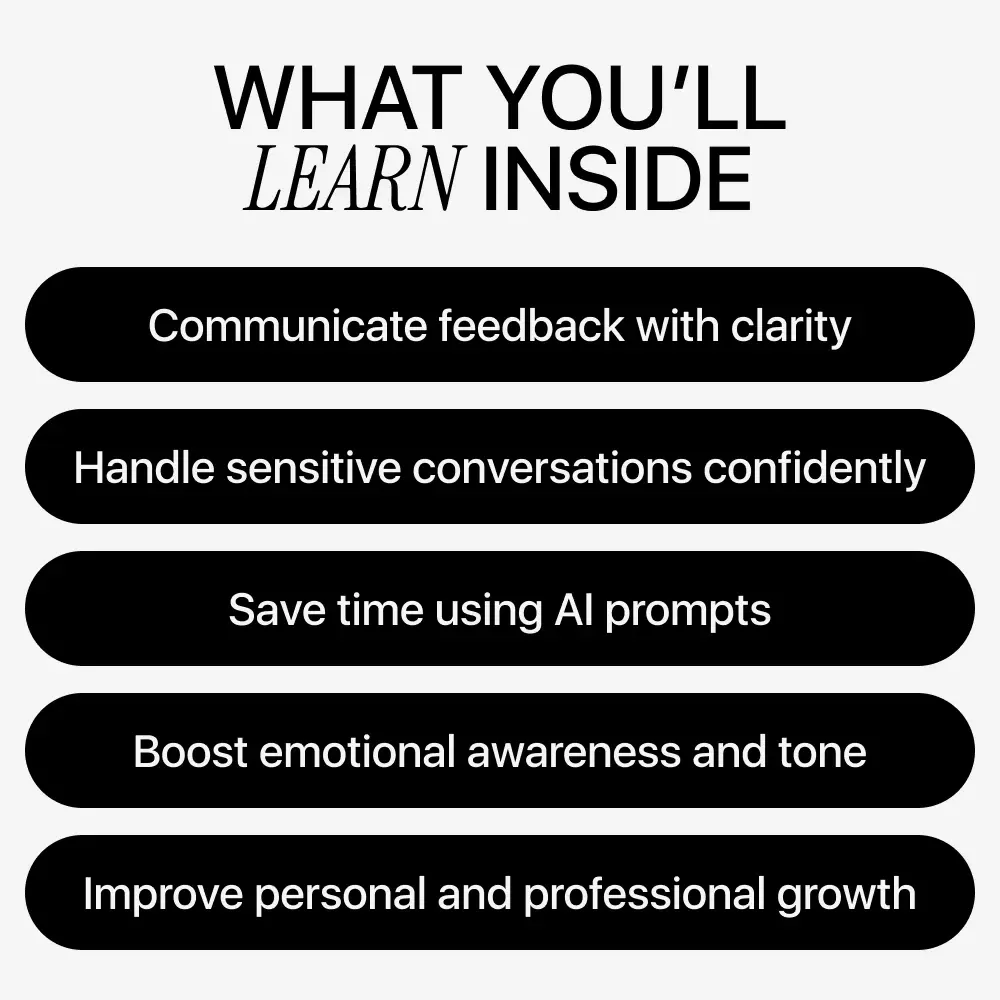 AI That Helps You Say It Better: Digital Guide, eBook & Checklist for Constructive Feedback, Clear Communication, Workplace and Personal Growth Prompts
