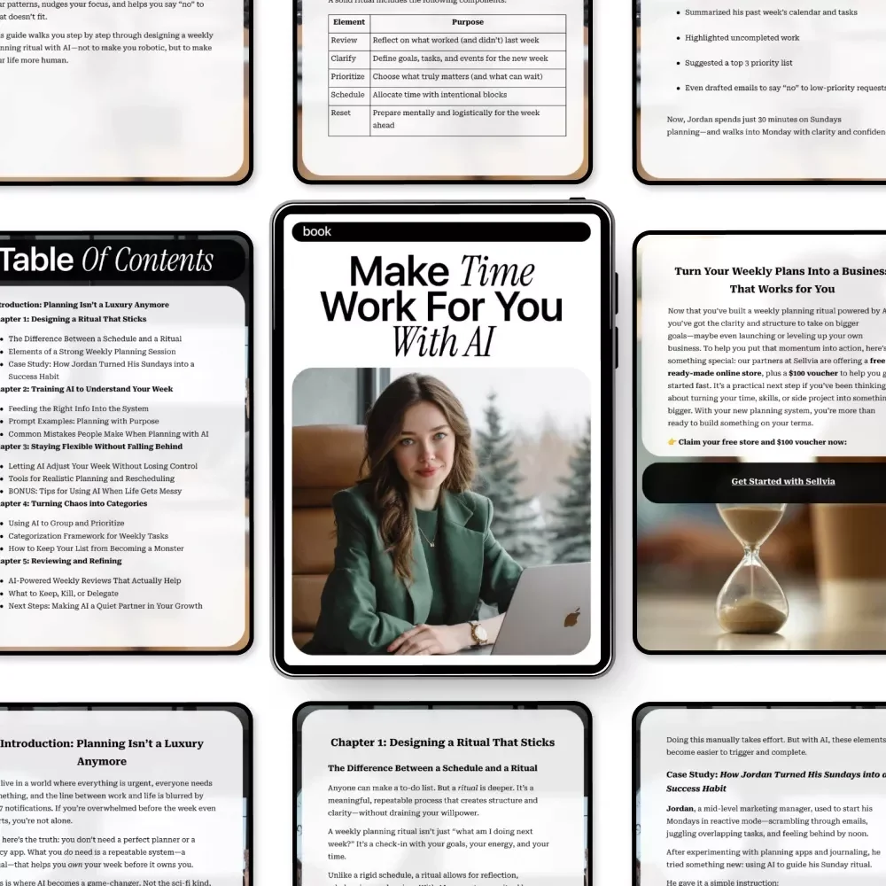 Make Time Work for You with AI: The Ultimate eBook for AI for Creating a Weekly Planning Ritual, Boost Productivity, and Master Your Week