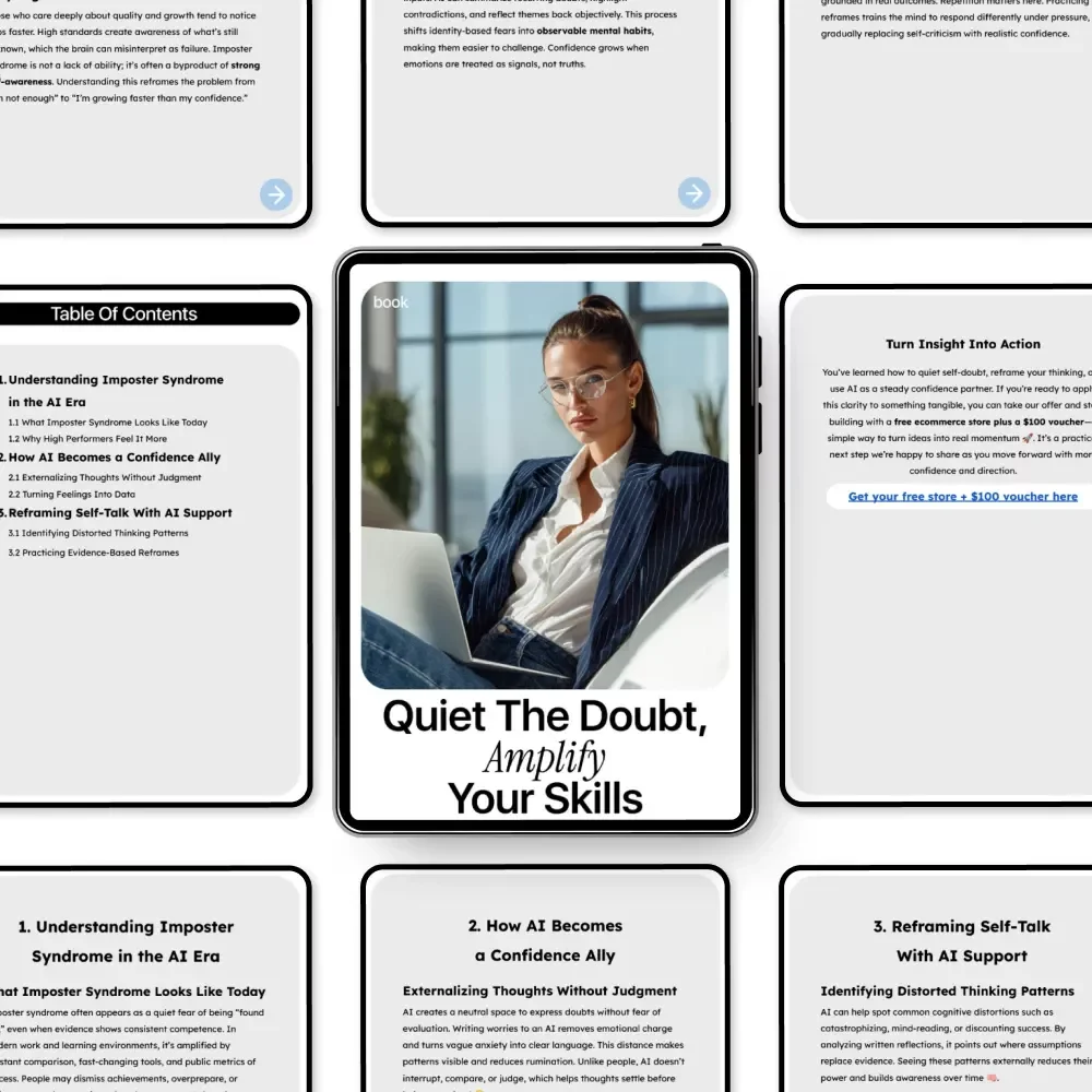 Quiet the Doubt, Amplify Your Skills: How to Use AI to Overcome Imposter Syndrome eBook for Career Growth, Confidence Boost, and Personal Development