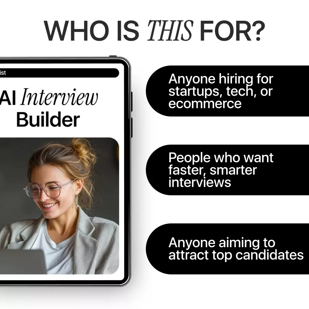 AI Interview Builder – Digital Download eBook, Checklist & Guide for Crafting Engaging, AI-Powered Job Interviews