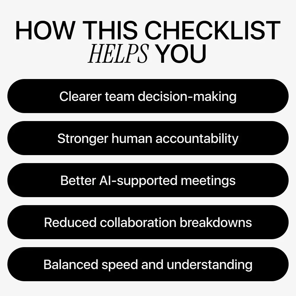 Working Together in the Age of AI – Team Collaboration Checklist | ai influence on team collaboration | Digital Download