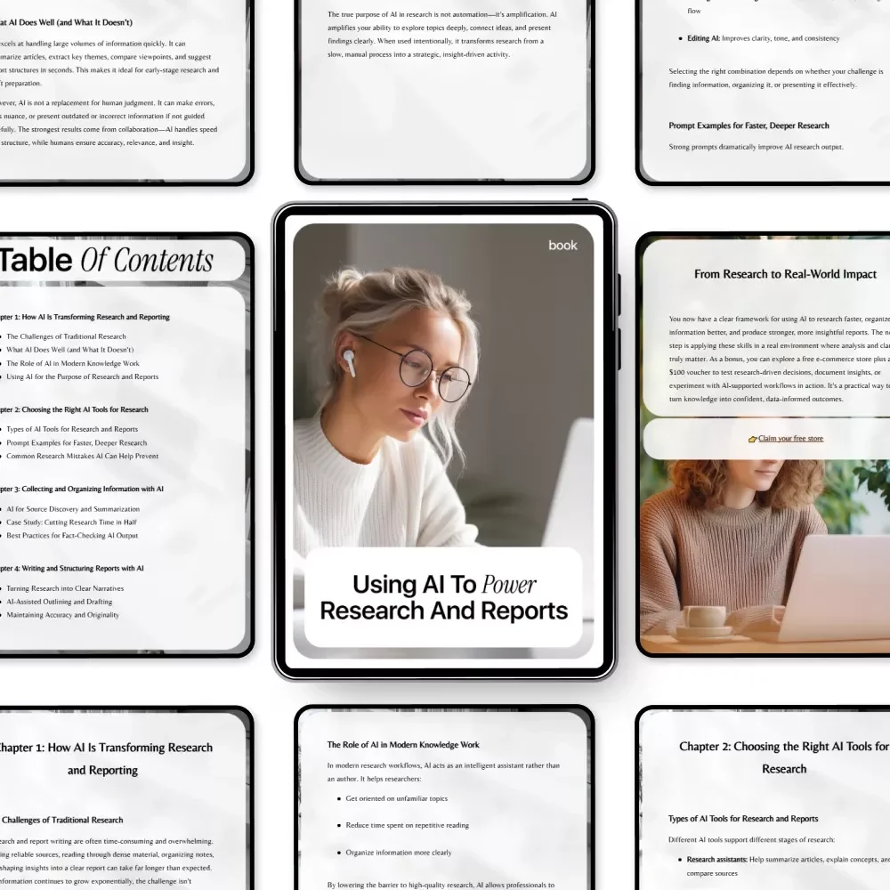 Using AI to Power Research and Reports | Practical Ebook on ai tools for research and reports for Smarter, Faster Writing