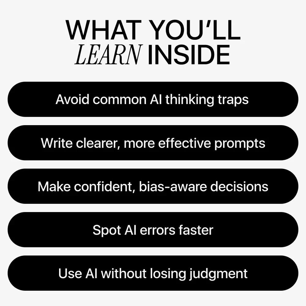 Outsmart AI: Avoid Thinking Traps Today – Smart AI Guide, Bias-Free Decision Making eBook, Practical AI Prompting Checklist