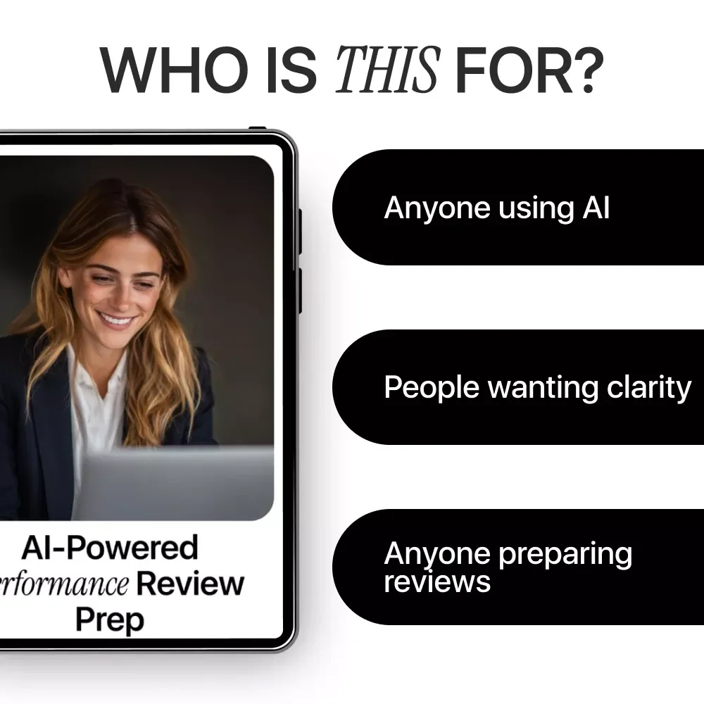 AI-Powered Performance Review Prep | How to Use AI to Prepare for a Performance Review | Digital Guide for Self-Assessments, Achievements & Confident Review Planning