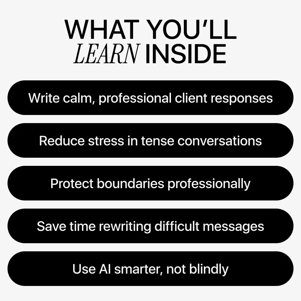 AI for Handling Difficult Clients With Confidence | Practical Ebook Guide for ai for dealing with difficult clients, Calm Client Communication & Smart AI Prompts