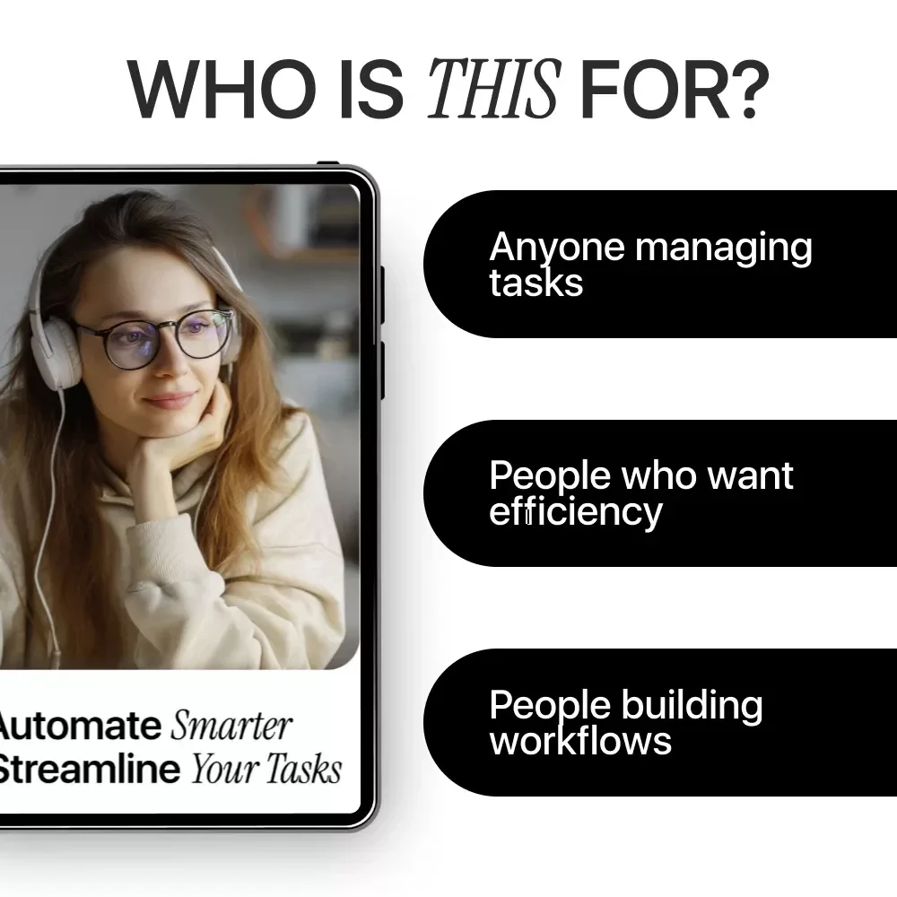 Automate Smarter to Streamline Your Tasks – Practical AI Prompts for Task Automation eBook for Productivity, Workflow Optimization & Digital Efficiency