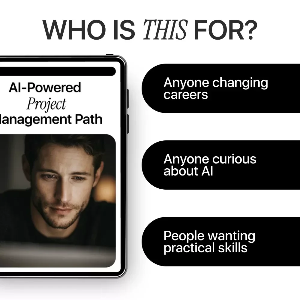 AI-Powered Project Management Path | Ebook Guide on how to use ai to become a project manager | Digital Download for Career Transition