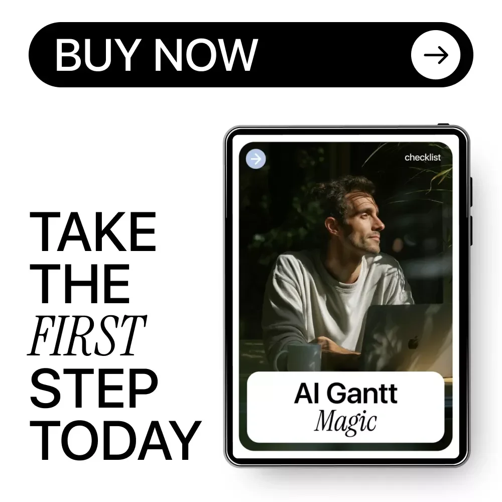 AI Gantt Magic – How to Use AI to Create a Gantt Chart Checklist | Smart Project Planning with AI | Digital Download