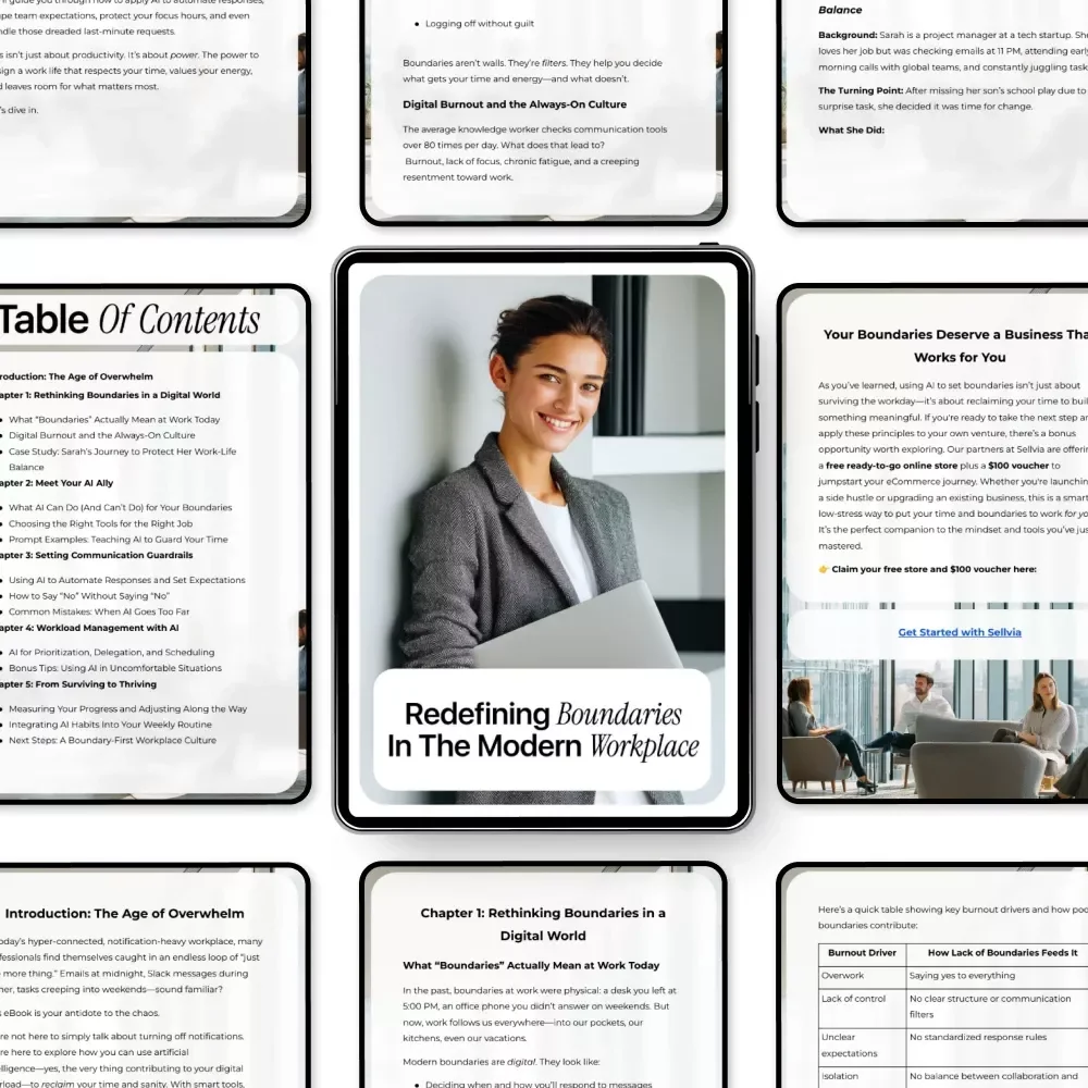 Redefining Boundaries in the Modern Workplace: A Practical eBook on How to Use AI to Set Boundaries at Work and Reclaim Your Time