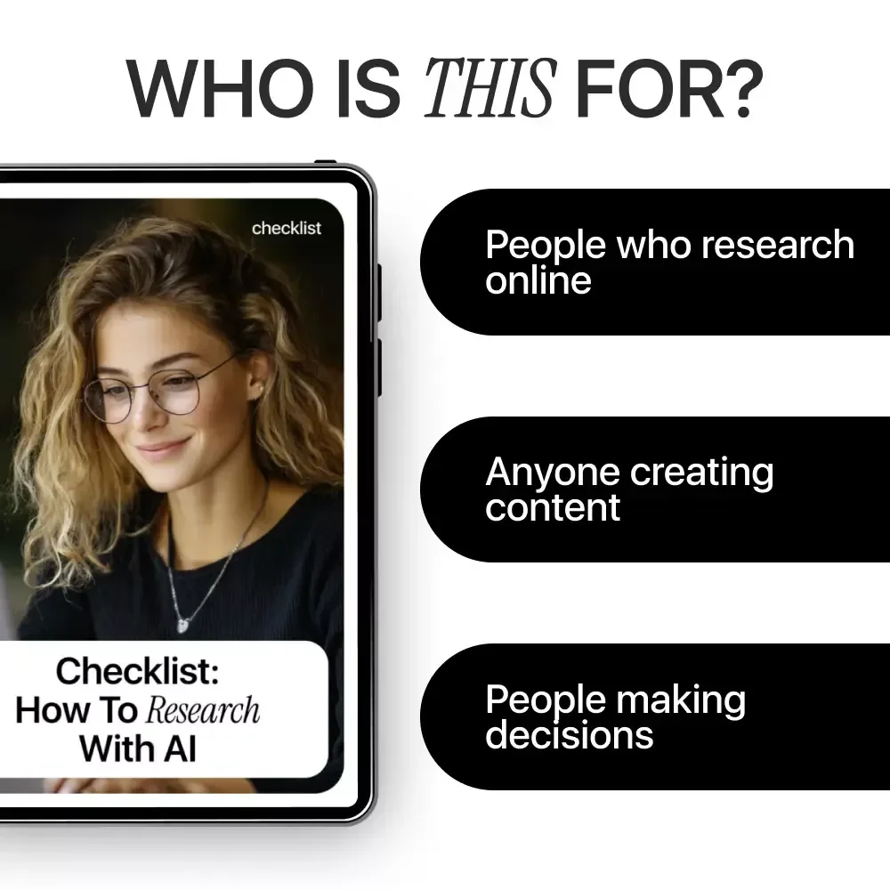 Checklist: How to Research with AI | Step-by-Step Digital Checklist for Smarter, Faster Research | Learn how to research with ai for Work, Study & Content Creation