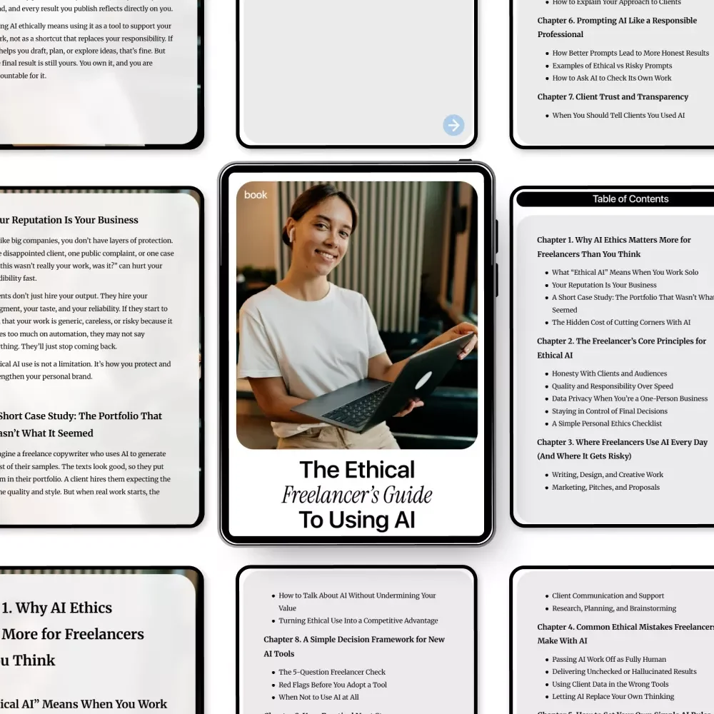 The Ethical Freelancer’s Guide to Using AI: A Complete Digital Download eBook, Checklist & Guide for Responsible AI Use in Freelance Writing, Design, Marketing, and Client Work
