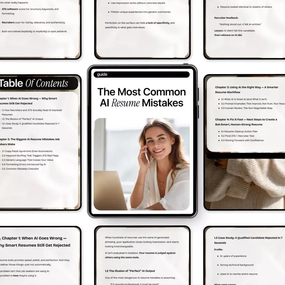 The Most Common AI Resume Mistakes Guide – Avoid AI Resume Mistakes That Get You Rejected, ATS-Safe Resume Help for Job Seekers Using AI Tools