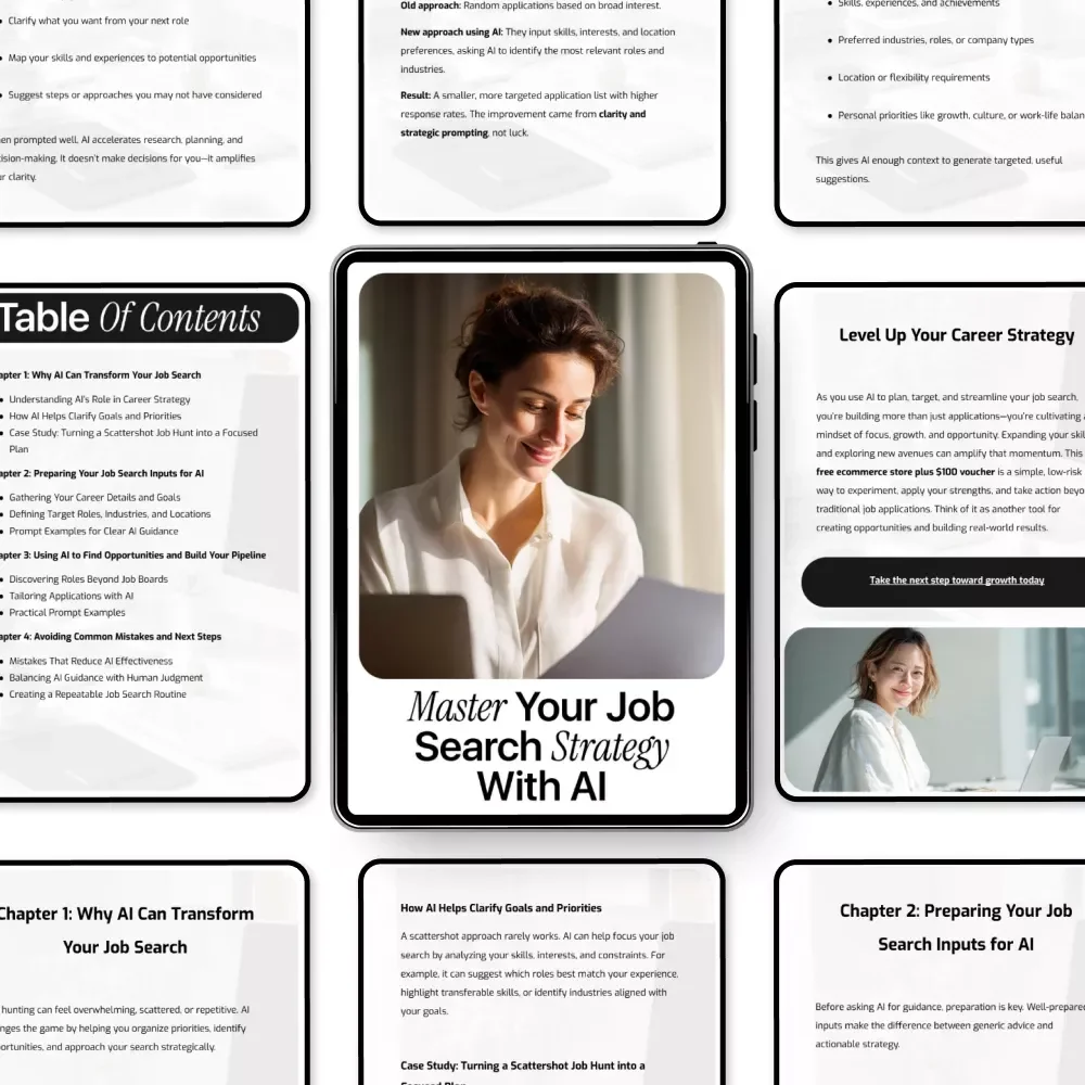 Master Your Job Search Strategy with AI – Ultimate Guide with AI Prompts for Job Search Strategy, eBook & Checklist for Career Success