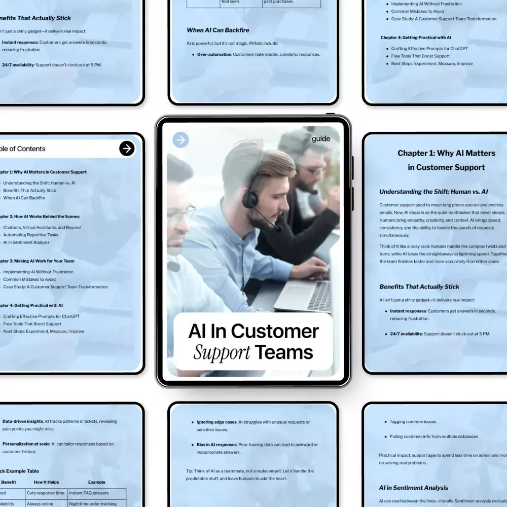 AI in Customer Support Teams Guide – Improve Support Workflows, Boost Efficiency, and Elevate Customer Experience with Practical AI Strategies (Digital Download)