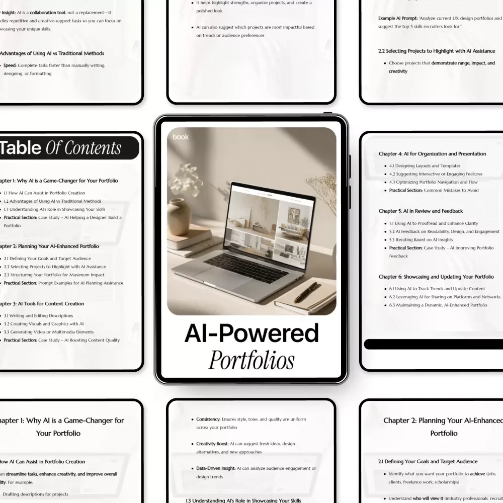 AI-Powered Portfolios: The Ultimate AI Portfolio Guide to Build, Enhance, and Showcase Your Skills with AI Help