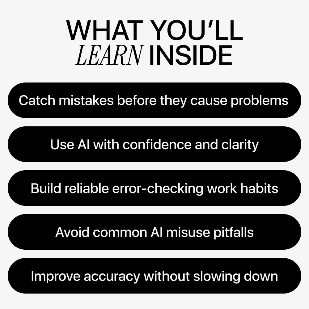 Making Fewer Mistakes in a World of Smart Tools – Practical AI Guide, Error Reduction eBook, Digital Download for Smarter Work, Better Decisions & Modern Productivity