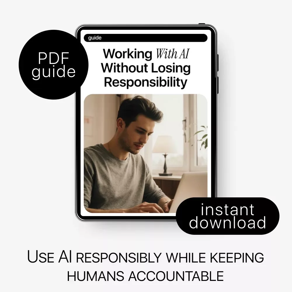 Working with AI Without Losing Responsibility | Responsible AI Guide for Professionals, Managers & Teams | Practical AI Accountability eBook