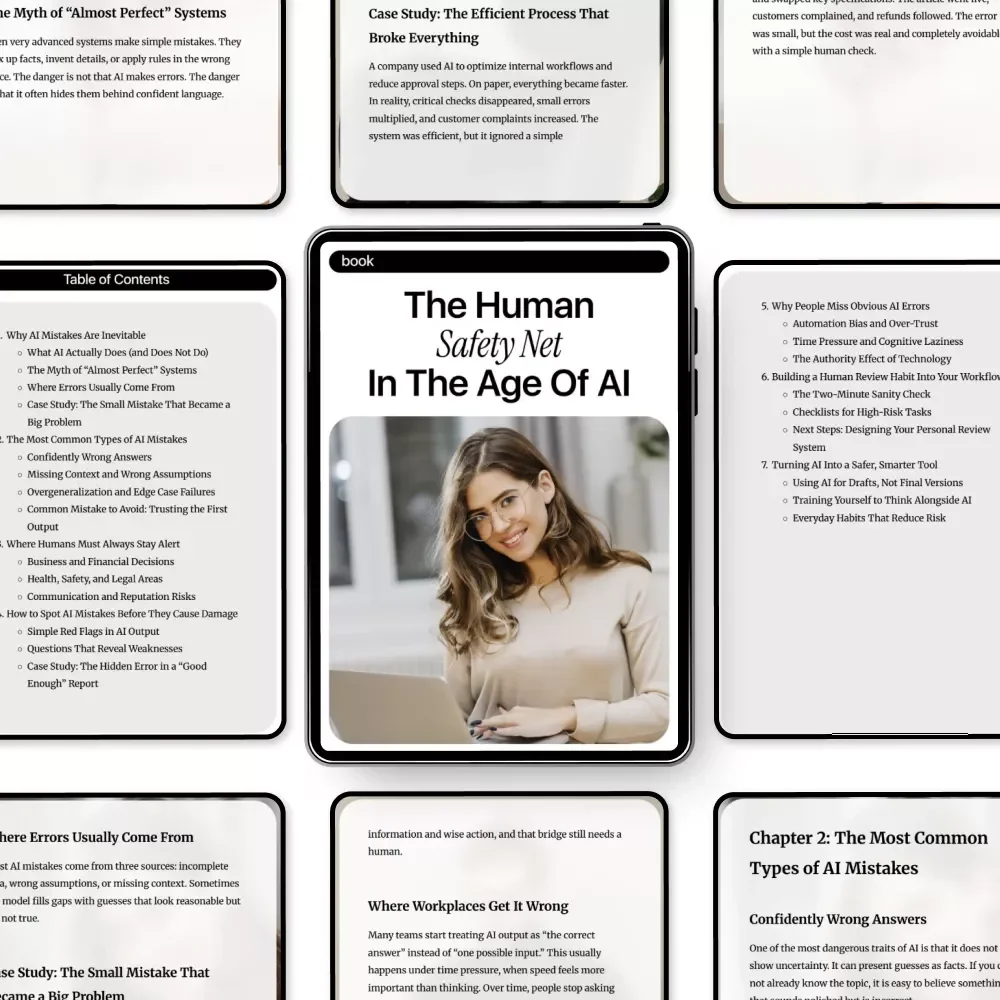 The Human Safety Net in the Age of AI: An Essential eBook to Spot AI Mistakes Humans Must Catch, Avoid Costly Errors, and Stay in Control