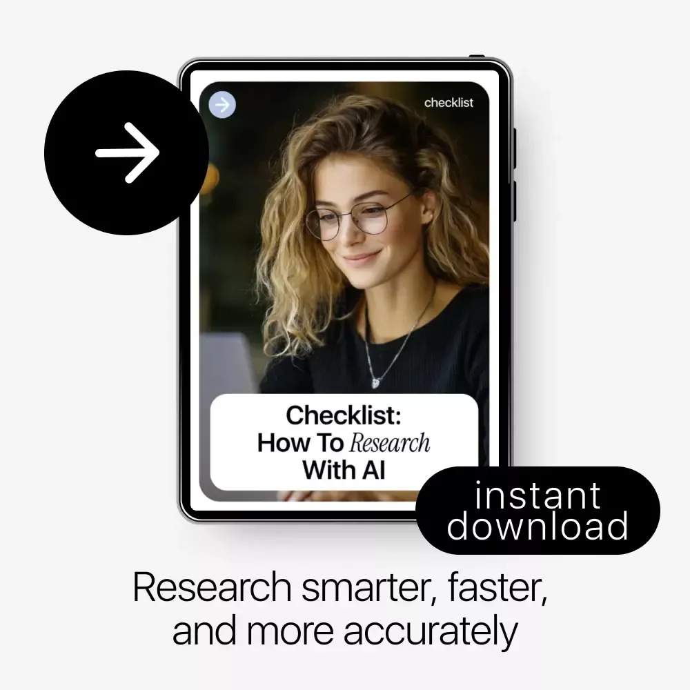 Checklist: How to Research with AI | Step-by-Step Digital Checklist for Smarter, Faster Research | Learn how to research with ai for Work, Study & Content Creation