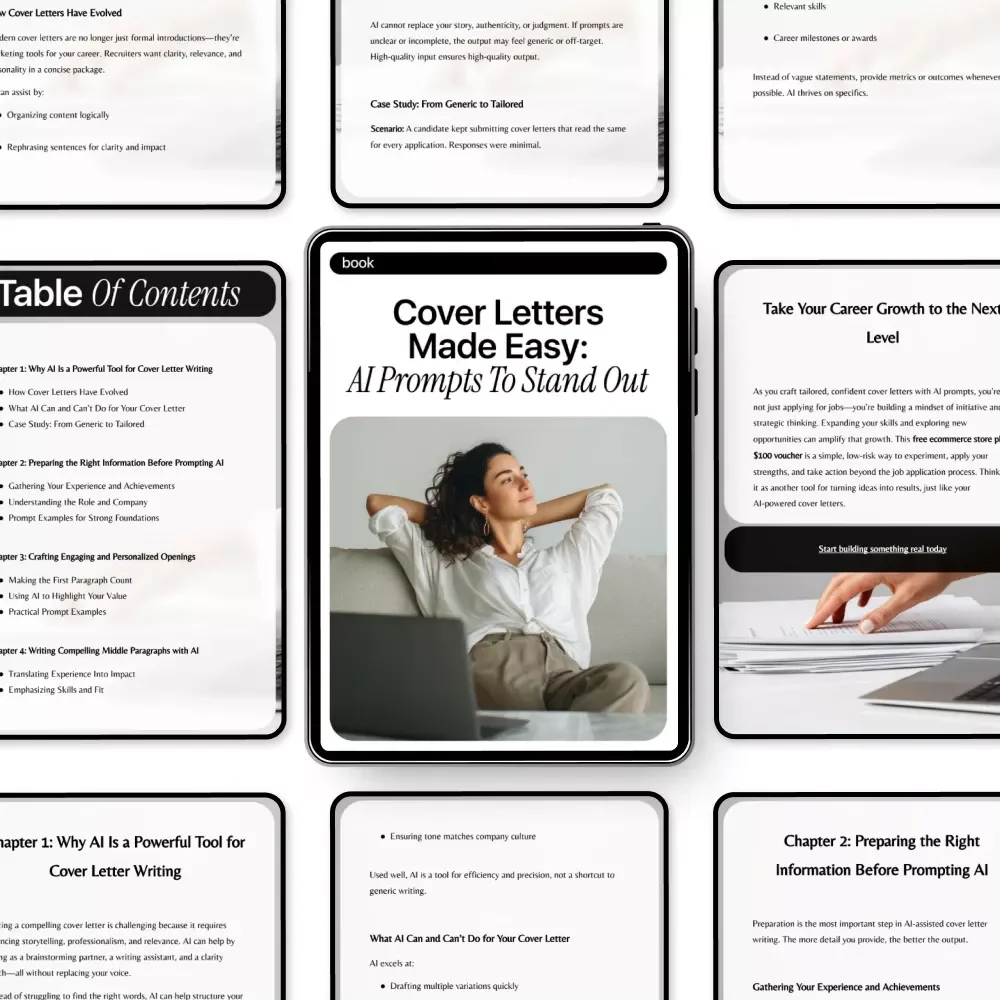 Cover Letters Made Easy: AI Prompts to Stand Out | eBook for Personalized Cover Letter Writing with AI Prompts for Cover Letter Writing