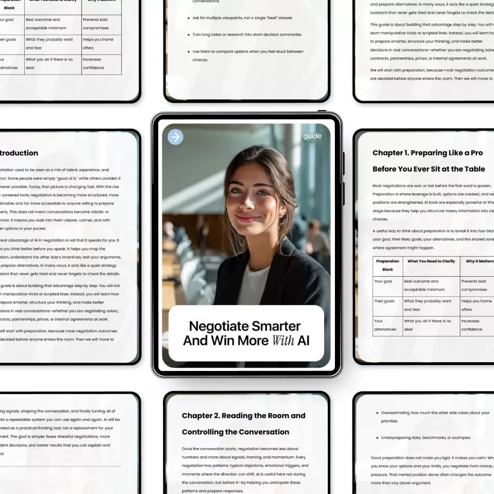 Negotiate Smarter and Win More with AI | AI Skills Negotiation Advantage Guide | Digital Download