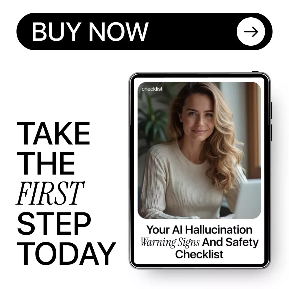 Your AI Hallucination Warning Signs and Safety Checklist | AI Fact-Checking Guide, AI Safety Checklist, Digital Download for Smarter AI Use