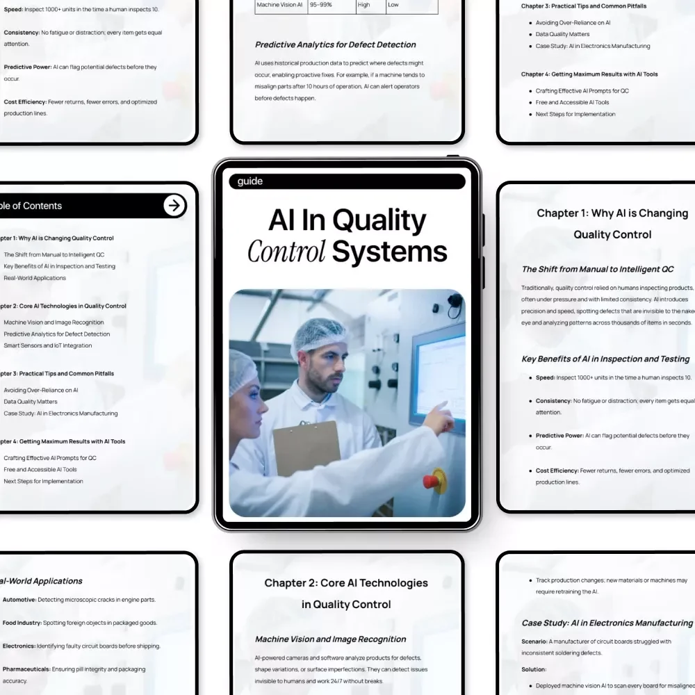 AI in Quality Control Systems Guide | Digital Download for Quality Assurance Teams | AI in Quality Control Systems eBook for Manufacturing, Inspection, Testing & Process Optimization