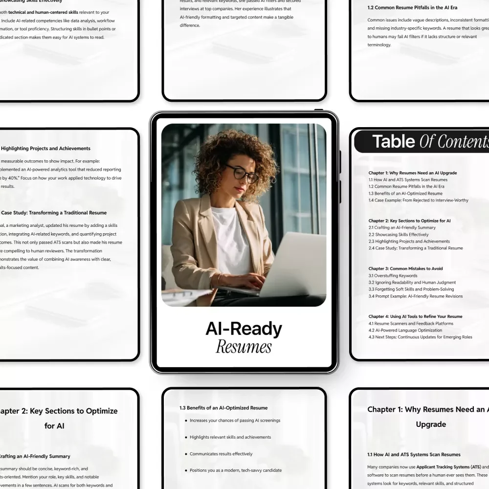 AI-Ready Resumes | Digital Download Guide for AI-Optimized CVs, Resume Templates, and Job Success Tips