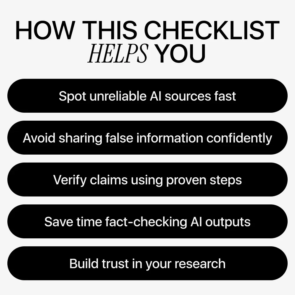 AI Source-Checking Methods | AI Fact Checking Checklist, Digital Guide, eBook Download for Verifying AI Content